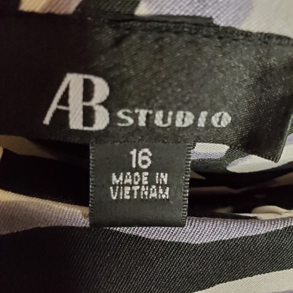 AB Studio Black White Animal Print Mini Dress Size 16 - Picture 4 of 14